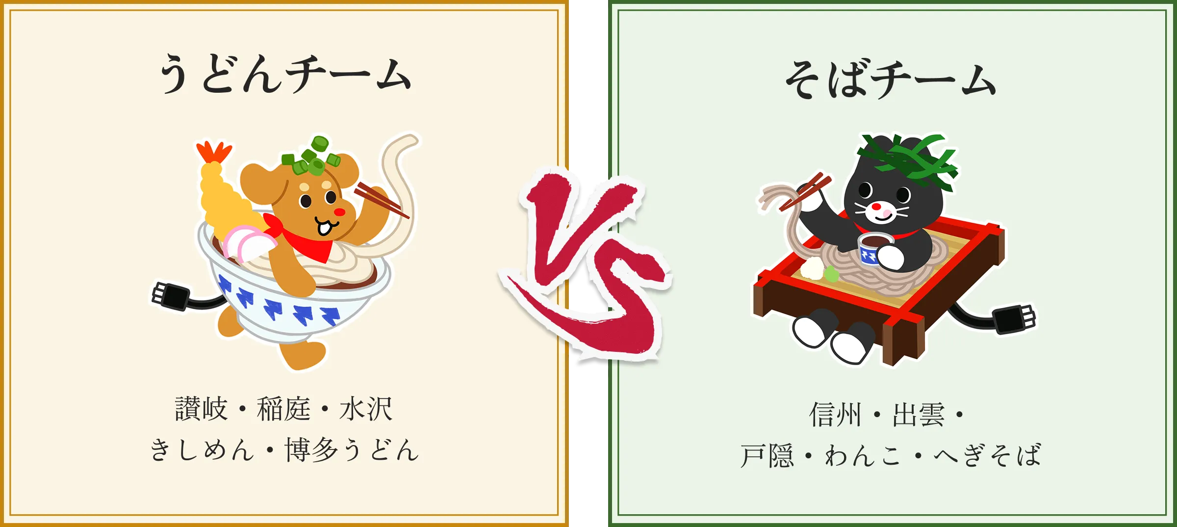 うどんちーむvsそばチーム